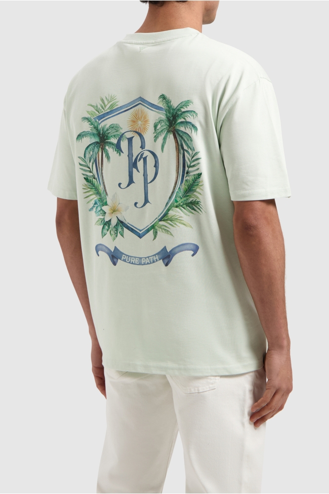 TROPICAL CREST T SHIRT 25010112 13 LIGHT GREEN
